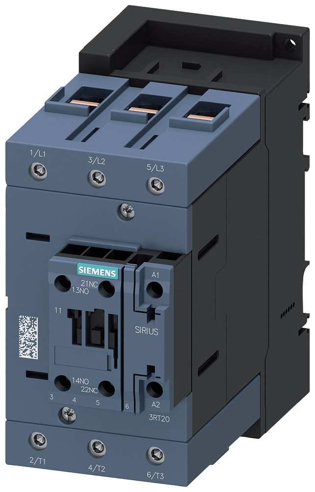 SIEMENS - CONTACTOR,AC3:45KW,1NO+1NC,480VAC 60 HZ 3RT20461AV600UA0
