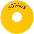 SIEMENS - Targhetta con dicitura, colore giallo, autoadesiva, iscrizione: NOT-AUS 3SB29082AK