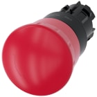 SIEMENS - Pulsante a fungo di ARRESTO DI EMERGENZA, 22 mm, rotondo, in plastica, colore rosso, sblocco a rotazione