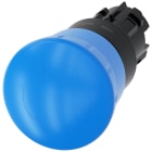 SIEMENS - Pulsante a fungo, 22 mm, rotondo, in plastica, colore blu, sblocco a rotazione