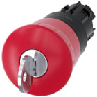 SIEMENS - Pulsante a fungo di ARRESTO DI EMERGENZA, 22 mm, rotondo, in plastica, colore rosso, con serratura RONIS