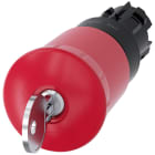 SIEMENS - Pulsante a fungo di arresto di emergenza, 22 mm, rotondo, in plastica, rosso, con serratura Siemens, C 3SU10001HR200AA0