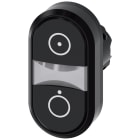 SIEMENS - Pulsante doppio, 22 mm, rotondo, in plastica, colore nero: simbolo 5264, colore nero
