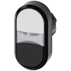 SIEMENS - Pulsante doppio, 22 mm, rotondo, in plastica, colore bianco, nero 3SU10003AB610AA0