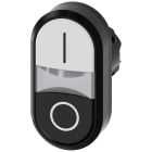 SIEMENS - Pulsante doppio, 22 mm, rotondo, in plastica, colore bianco: I, colore nero: O