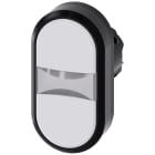 SIEMENS - Pulsante doppio, 22 mm, rotondo, in plastica, colore bianco, bianco