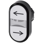 SIEMENS - Pulsante doppio, 22 mm, rotondo, in plastica, colore bianco: freccia verso sinistra, colore bianco: freccia verso destra