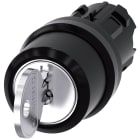 SIEMENS - Selettore a chiave RONIS, 22 mm, rotondo, in plastica, estrazione chiave I+O+II