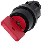 SIEMENS - Selettore a chiave O.M.R., 22 mm, rotondo, in plastica, colore rosso, estrazione chiave O