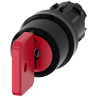 SIEMENS - Selettore a chiave O.M.R., 22 mm, rotondo, in plastica, colore rosso, estrazione chiave O