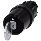 SIEMENS - Selettore a chiave Siemens, B, 22 mm, rotondo, in plastica, estrazione chiave I+O+II
