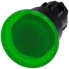 SIEMENS - Pulsante a fungo, illuminato, 22 mm, rotondo, in plastica, colore verde, 40 mm