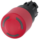 SIEMENS - Pulsante a fungo di ARRESTO DI EMERGENZA, illuminato, 22 mm, rotondo, in plastica, colore rosso, 30 mm 3SU10011GB200AA0