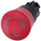SIEMENS - Pulsante a fungo di ARRESTO DI EMERGENZA, illuminato, 22 mm, rotondo, in plastica, colore rosso, 40 mm