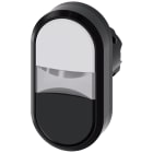 SIEMENS - Pulsante doppio, illuminato, 22 mm, rotondo, in plastica, colore bianco, nero 3SU10013AB610AA0