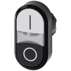 SIEMENS - Pulsante doppio, illuminato, 22 mm, rotondo, in plastica, colore bianco: I, colore nero: O