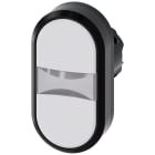SIEMENS - Pulsante doppio, illuminato, 22 mm, rotondo, in plastica, colore bianco, bianco