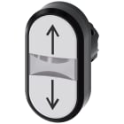 SIEMENS - Pulsante doppio, illuminato, 22 mm, rotondo, in plastica, colore bianco: freccia verso lalto/il basso