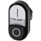 SIEMENS - Pulsante doppio, illuminato, 22 mm, rotondo, in plastica, colore bianco: I, colore nero: O
