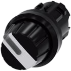 SIEMENS - Selettore, illuminabile, 22 mm, rotondo, in plastica, colore nero, bianco