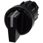 SIEMENS - Selettore, illuminabile, 22 mm, rotondo, in plastica, colore nero, selettore corto 3SU10022BP100AA0