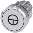 SIEMENS - Pulsante, 22 mm, rotondo, in metallo lucido, colore bianco, con simbolo: funzionamento a impulsi