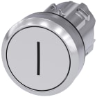 SIEMENS - Pulsante, 22 mm, rotondo, in metallo lucido, colore bianco, iscrizione: I, bottone