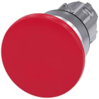 SIEMENS - Pulsante a fungo, 22 mm, rotondo, in metallo lucido, colore rosso, 40 mm