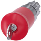 SIEMENS - Pulsante a fungo di ARRESTO DI EMERGENZA, 22 mm, rotondo, in metallo lucido, colore rosso, con serratura Siemens, B 3SU10501HN200AA0