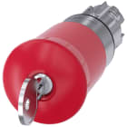 SIEMENS - Pulsante a fungo di arresto di emergenza, 22 mm, rotondo, in metallo, lucido, rosso, con serratura Siemens, C