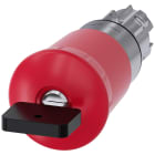 SIEMENS - Pulsante a fungo di arresto di emergenza, 22 mm, rotondo, in metallo, lucido, rosso, con serratura Siemens, C
