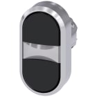 SIEMENS - Pulsante doppio, 22 mm, rotondo, in metallo lucido, colore nero, nero
