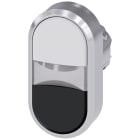SIEMENS - Pulsante doppio, 22 mm, rotondo, in metallo lucido, colore bianco, nero