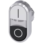 SIEMENS - Pulsante doppio, 22 mm, rotondo, in metallo lucido, colore bianco: I, colore nero: O