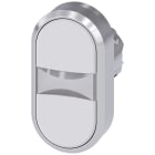 SIEMENS - Pulsante doppio, 22 mm, rotondo, in metallo lucido, colore bianco, bianco