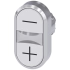 SIEMENS - Pulsante doppio, 22 mm, rotondo, in metallo lucido, colore bianco, bianco
