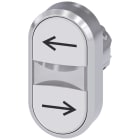 SIEMENS - Pulsante doppio, 22 mm, rotondo, in metallo lucido, colore bianco: a sinistra, colore bianco: a destra