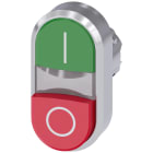 SIEMENS - Pulsante doppio, 22 mm, rotondo, in metallo lucido, colore verde: I, colore rosso: O