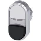 SIEMENS - Pulsante doppio, 22 mm, rotondo, in metallo lucido, colore bianco, nero