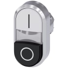 SIEMENS - Pulsante doppio, 22 mm, rotondo, in metallo lucido, colore bianco: I, colore nero: O