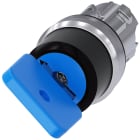 SIEMENS - Selettore a chiave O.M.R., 22 mm, rotondo, in metallo lucido, colore blu, estrazione chiave O