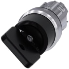 SIEMENS - Selettore a chiave O.M.R., 22 mm, rotondo, in metallo lucido, colore nero, estrazione chiave O