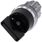 SIEMENS - Selettore a chiave O.M.R., 22 mm, rotondo, in metallo lucido, colore nero, estrazione chiave O+I