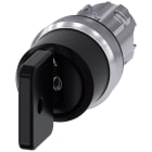 SIEMENS - Selettore a chiave O.M.R., 22 mm, rotondo, in metallo lucido, colore nero, estrazione chiave I+O+II