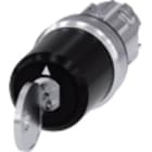 SIEMENS - Selettore a chiave Siemens, C, 22 mm, rotondo, in metallo, lucido, estrazione chiave II