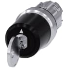 SIEMENS - Selettore a chiave Siemens, C, con controllo, 22 mm, rotondo, in metallo, lucido, estrazione I+O+II
