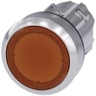 SIEMENS - Pulsante, illuminato, 22 mm, rotondo, in metallo lucido, colore ambra, bottone