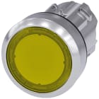 SIEMENS - Pulsante, illuminato, 22 mm, rotondo, in metallo lucido, colore giallo, bottone