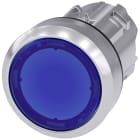 SIEMENS - Pulsante, illuminato, 22 mm, rotondo, in metallo lucido, colore blu, bottone