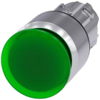 SIEMENS - Pulsante a fungo, illuminato, 22 mm, rotondo, in metallo lucido, colore verde, 30 mm